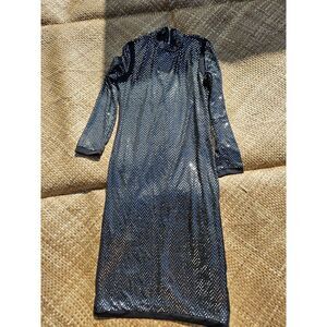 Fancyqube 2xl Sequins Dress Full Length Peep Hole Back‎